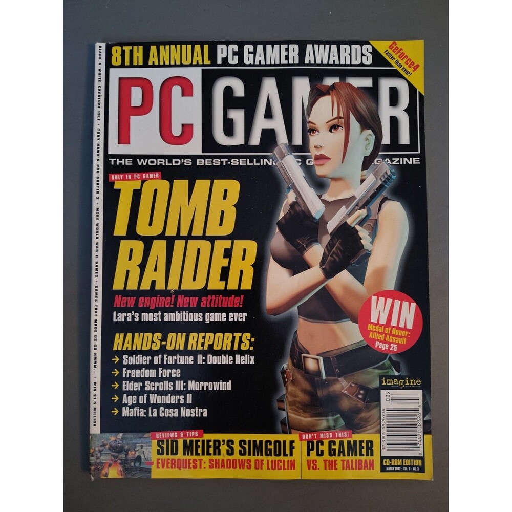 PC Gamer Magazine V9 #3 (March 2002) Solo Edition feat. Lara Croft (Tomb Raider)